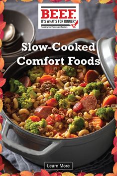 From Soups and Stews to Pot Roast and Brisket, these classic slow cooked meals are the delicious dishes your family will enjoy this Fall. Recipes With Chili, Chili Pot, Tasty Beef Stew, Fall Soup Recipes, Slow Cooked Meals, Beef Tips, Beef Chili, Bean Stew, Crockpot Dishes