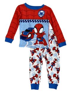 Toddler Boys Spidey & His Amazing Friends 2pc Spiderman Red & Blue Pajama Set 2T This cute toddler boys blue & red Spidey & His Amazing Friends 2 piece superhero pajama set is sure to be a bedtime favorite! Toddler sizes 2 piece pajama set 100% Cotton Made in Cambodia Payment We accept PayPal as our payment method. Immediate payment is required. If you have any questions about payment, please feel free to contact our customer support team. Return Policy We have a no hassle return policy If you a Blue Pajama Set, Spiderman 4, Friends 2, Baby Boy Clothes Newborn, Kid Clothes, Amazing Friends, Boy Clothes, Boy Blue