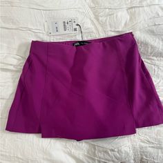 Purple Zara Skort Size S New With Tags Zara Mini Skirt, Zara Skort, Zara Mini, Zara Skirts, Color Purple, Mini Skirt, Womens Skirt, Mini Skirts, Zara