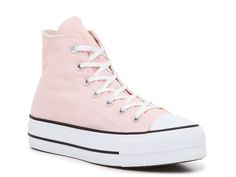 Converse Chuck Taylor All Star High-Top Platform Sneaker - Women's Light Pink Platform Converse, Light Pink Converse Platform, Light Pink High Top Platform Converse, Platform Converse High Tops, Pink High Top Converse, Pink Converse High-top Sneakers, Converse Pink Lace-up Platform Sneakers, Cozy Slippers Boots, Converse Platform