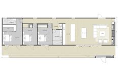 the floor plan for an apartment with two separate rooms and one bedroom on each side