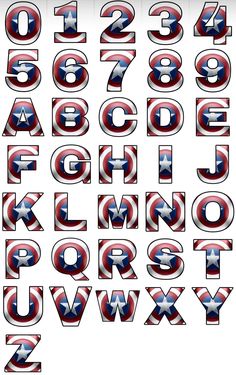 the letters and numbers are made up of captain america symbols