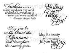 four christmas sayings with the words merry, merry and merry written in cursive font