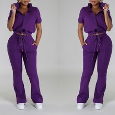 Two Piece Jacket And Pants Set Available In Purple And Green. Made From Incredible Quality And Has Great Stretch. Super Comfortable And Can Be Dressed Up Or Down With Sneakers. These Items Are Brand New And Comes With Tags Attached. All Of My Inventory Comes From An Extremely Clean, Smoke Free And Pet Free Home. If You Have Any Questions, Feel Free To Contact Me With Your Serious Inquiries Casual Purple Sets For Workwear, Casual Purple Workwear Set, Moisture-wicking Purple Pants For Sports, Sporty Full-length Purple Pants, Sporty Purple Bottoms With 4-way Stretch, Casual Purple Moisture-wicking Pants, Non-stretch Purple Pants With Pockets, Purple Joggers, Black Jogger Pants