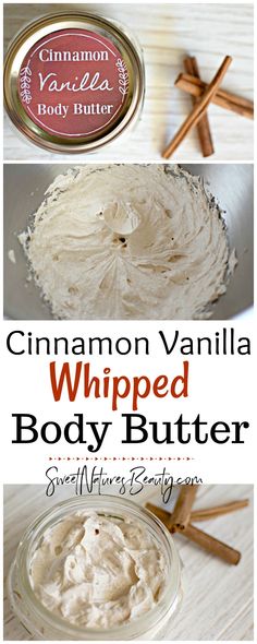 cinnamon vanilla whipped body butter in a jar