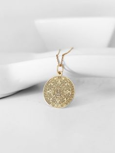 CHRISTMAS SALES until December 25th! All of our jewelry is 30% OFF! Pendant Material: 14K Solid Real Gold (NOT GOLD PLATED) Hallmark for certification engraved on the back: 585 Pendant Dimensions: - 13mm / 0.51 inches diameter - 15mm / 0.59 inches diameter - 16mm / 0.62 inches diameter - 18mm / 0.70 inches diameter - 20mm / 0.78 inches diameter - 22mm / 0.86 inches diameter - 24mm / 0.94 inches diameter *Real images of the pendant, size 20mm / 0.78 inches diameter* Thickness: 0.5mm Jump ring inn Traditional 14k Gold Medallion Necklace, Engraved Yellow Gold Coin Amulet Necklace, Engraved Yellow Gold Coin Necklace, Traditional Gold Jewelry With Engraving Option, Silver Brass Jewelry With Engraving Option, Yellow Gold Plated Engraved Coin Necklace, Engraved Gold Plated Amulet Coin Necklace, Traditional Gold Coin Necklace Gift, Traditional Gold Coin Necklace As Gift