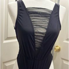 Nwt Victoria Secret Black Bodysuit Lingerie Size M Wear As Sexy Lingerie Or As A Sexy Top With Jeans! Size M One-piece Bodysuit With Built-in Bra For Night Out, Sheer Sleeveless Bodysuit For Evening, Black Bodysuit With Built-in Bra For Club, Backless Party Leotard With Lined Body, Night Out Mesh Bodysuit With Lined Body, Black Nylon Bodysuit For Night Out, Black Backless Leotard With Lined Body, Mesh Bodysuit With Lined Body For Night Out, Black One-piece Leotard For Party