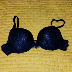 Nwot Very Sexy Push-Up Bra 32a Black Mesh And Blue Foil Lace With Black Rhinestones. Victoria's Secret Padded Party Bra, Fitted Push-up Bra For Night Out, Victoria's Secret Stretch Bra For Night Out, Victoria's Secret Partially Lined Bra For Night Out, Night Out Push-up Bra With Lined Body, Push-up Bra With Lined Body For Night Out, Push-up Bra For Night Out With Lined Body, Victoria's Secret Low-cut Bra For Night Out, Victoria's Secret Padded Bra For Night Out