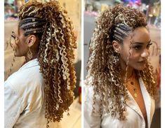 2023 Crochet Hairstyles, Half Braided Hairstyles Curly Hair, Trending Braided Hairstyles, Curls For Prom, Braided Prom Hairstyles, Style For Curly Hair, Prom Hair Styles, Glamorous Curls