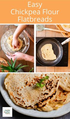 easy chicken flour flatbreads with text overlay