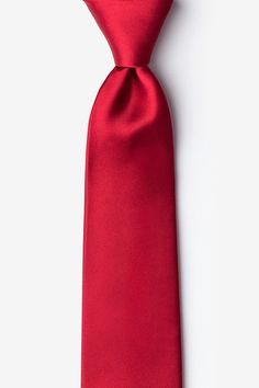 Christmas Red 2.25" Skinny Tie Formal Red Fitted Tie Accessories, Elegant Solid Color Neckwear For Black Tie Events, Elegant Solid Neckwear For Black Tie Events, Elegant Solid Neckwear For Black Tie Occasions, Solid Color Party Tie With Satin Finish, Classic Solid Neckwear For Black Tie Events, Solid Satin Finish Tie For Party, Solid Satin Finish Ties For Party, Classic Solid Color Wedding Neckwear