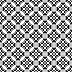 an abstract black and white pattern with intersecting circles on it's sides, as well as