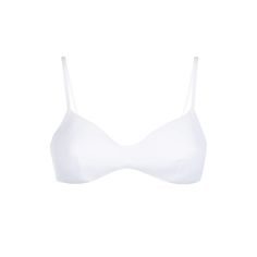 White ribbed braletteAdjustable straps on the shouldersOpen on the backRemovable padded cupsStretch fitRegular fitComposition: 90% Polyamide 10% Elastane Chic Bra With Removable Pads And Spaghetti Straps, Bra With Removable Pads And Minimal Stretch, Fitted Triangle Top Sports Bra With Padded Cups, Chic Cropped Bra With Removable Pads, Fitted Padded Sports Bra, Fitted White Sports Bra With Padded Cups, Summer Padded Solid Bra, Chic Fitted Bra With Adjustable Straps, Fitted Triangle Top Bra With Adjustable Straps