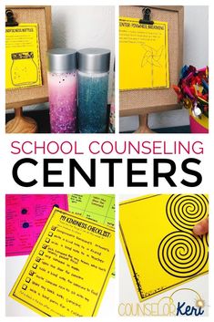 several different pictures with the words school counseling centers