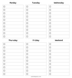 the printable weekly planner is shown in black and white, with two lines on each side