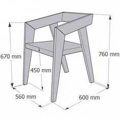 the measurements for a small wooden chair