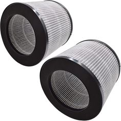 two air filters on white background with clippings for the filter and side view