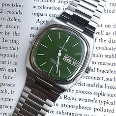 Only Watch / No Box & Paper / Not Waterproof Warranty. Authentic watch. The Wrist Watch. Shock, Water, Magnetic Field. Case & Band : Stainless Steel /Stainless Steel. Vintage Men’s Watches, Retro Watches For Men, Silver Watches For Men, Men’s Watch Styles, Retro Watches Vintage, Omega Vintage Watch, Vintage Mens Watch, Green Things Aesthetic, Men’s Watch