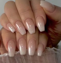 Nagel Tips, Ballerina Nails, Stick On Nails, Chic Nails, Square Nails, Ombre Nails, Nude Nails