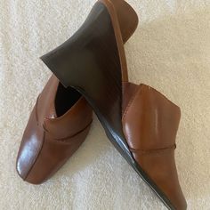 Woman’s Brown Shoes New Never Worn Brown Synthetic Mules With Padded Heel, Brown Synthetic Heels With Cushioned Footbed, Formal Synthetic Mules With Round Toe, Classic Spring Platform Mules, Comfortable Brown Platform Heels, Brown Synthetic Slip-on Heels, Brown Formal Mules For Spring, Formal Brown Mules For Spring, Brown Spring Formal Mules