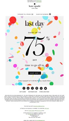 the website for kate spade's latest store, 75 days until it opens today