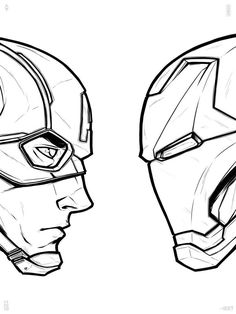 the iron man helmet is shown in this drawing