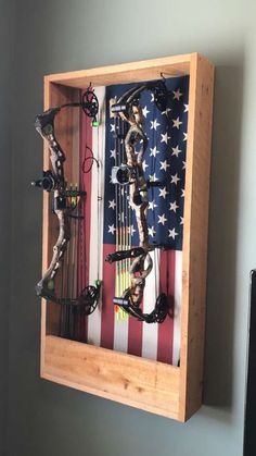 an american flag made out of archery bows