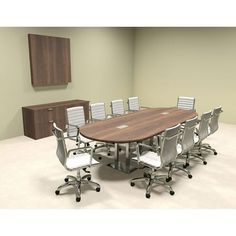 a large conference table with chairs around it