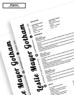 two resume templates on top of each other