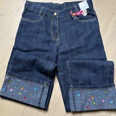 Brand New With Tags. Size Girls 10. Rhinestones On The Hems Girl Jeans, Girls Jeans, Jeans Size, Color Blue, Size 10, Brand New, Tags, 10 Things, Blue