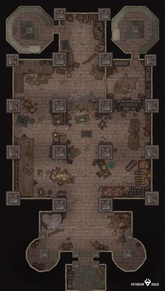 the floor plan for an old - fashioned game, with lots of furniture and accessories