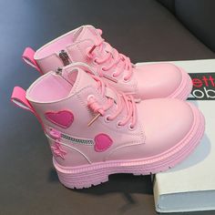 British PU Cool Girls Autumn and Winter Casual Cotton Boots Soft Pink with Love Side Zip Princess Kids Fashion Girls Ankle Bootsupdate.23.06 Shoes For Kids Girl, Boots For Kids, Girls Fit, Girls Ankle Boots, Princess Kids, Shoes For Kids, Autumn Fits, Girls Heels, Soft Pink Color