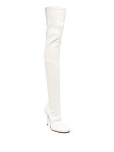 Find LE SILLA Karlie 110mm Thigh-high Boots on Editorialist. milk white calf leather round toe slip-on style high stiletto heel thigh-high White Knee High Boots, Rounded Toe Boots, Round Toe Heels, Thigh High Boots, White Shoes, Thigh High, Brown Boots, Stiletto Heel, Thigh Highs