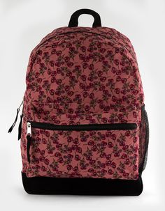 Rsq Channel Cord Backpack. The Channel Cord Backpack With Floral Print Combines Vintage Charm With Modern Functionality. This Stylish Backpack Features A Main Zippered Compartment For Ample Storage, A Smaller Front Compartment For Easy Access To Essentials, And A Dedicated Laptop Sleeve To Keep Your Device Secure. Padded Shoulder Straps Ensure Comfortable Carrying, While The Mesh Water Bottle Pocket Adds Convenience. Approx. Dimensions: 17'' (h) X 12'' (w) X 6'' (d). 100% Polyester. Do Not Wash. Imported. Hippy Backpack, 2000s Backpack, Coquette Backpack, 80s Backpack, Backpacks Y2k, Cute Backpacks For College, Y2k Backpack, Girly Backpacks, Backpack Ideas