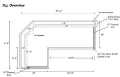 the top view of an enclosure with measurements