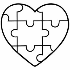 a heart shaped puzzle piece with missing pieces