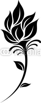 a black and white drawing of a flower