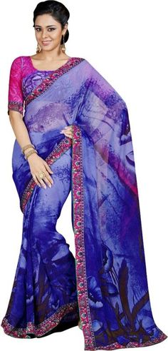 Khoobee Presents Navy Blue,Multi Color Printed Georgette Saree With Unstitched Bhagalpuri Blouse Piece. Having Absolute Great Designs. Charming Color Combination Makes It More Able. Ideal For Parties And Festivals. Our Sarees Are Designed And Stitched Using High Grade Fabrics And Yarns Under mascara Blue Sarees, Blue Saree, High Grade