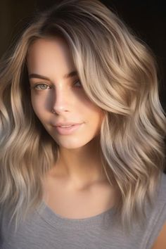 Get that golden hour glow with deep ash blonde that transitions into sunlit ends. This color pairing brings the best of both worlds, where depth meets brightness for a gorgeous natural radiance. Click here to check out more trending ash blonde hair color ideas you need to try. Medium Ash Blonde, Blonde Shades, Beige Skin, Ash Blonde Hair Colour, Blonde With Dark Roots, Blonde Waves, Blonde Hair Color Ideas