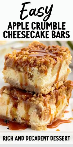 Apple Cheesecake Bars Apple Strudel Cheesecake Bars, Homemade Apple Filling, Apple Crumb Cheesecake Bars, Carmel Apple Crisp Cheesecake Recipe, Apple Crumble Dessert Recipes, Apple Squares Recipe Cake Bars, Recipes Using No Bake Cheesecake Filling, Fresh Apple Desserts Easy, Fall Desserts With Apples