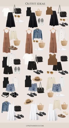 Nice Dinner Outfits Spring, Women’s Fashion 2024 Spring, Capsule Wardrobe With Dresses, Athletic Capsule Wardrobe, Europe Travel Outfits Summer Italy Capsule Wardrobe, Casual Holiday Outfits Summer, Summer 2024 Capsule Wardrobe, Summer Office Outfits Work Chic, Spring Capsule Wardrobe 2024