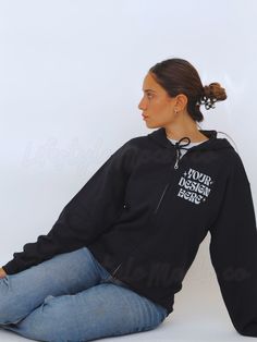 Black Gildan 18600 Zip Up Hoodie Model Mockup - The stylish way to showcase your designs! This High-quality mockup ensures you can easily add your unique design - Perfect for your print on demand business (POD). ★ Model is 5'7" and wearing a size M. ★ Image long size is 4000 X 3000 px. ★ The image is available for both personal and commercial use. ★ Feel free to apply your own design or logo onto the image. ★ Cropping is allowed. You may not edit, resell or distribute this image. ** INSTANT DOWN Casual Customizable Outerwear For Streetwear, Customizable Black Casual Sweatshirt, Customizable Black Hoodie For Fall, Black Hoodie With Custom Print For Winter, Black Custom Print Hoodie For Winter, Customizable Black Sweatshirt For Streetwear, Black Custom Print Sweatshirt For Winter, Customizable Black Hoodie Sweatshirt, Sporty Black Sweatshirt With Custom Print