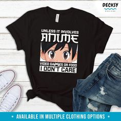 Anime Shirt, Gift For Anime Fan, Tshirts For Gamer-Clothing:Gender-Neutral Adult Clothing:Tops & Tees:T-shirts:Graphic Tees-DecksyDesigns Game Anime, Gamer T Shirt, Anime Shirt, Awesome Anime, Unisex Tshirt, Level Up, Pullover Sweater