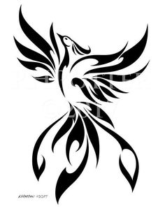 a black and white bird tattoo design