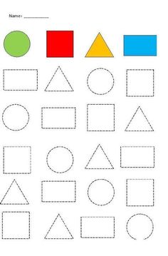 the worksheet for preschool to learn how to make shapes and numbers with this printable