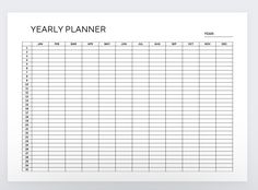 the printable year planner is shown in black and white