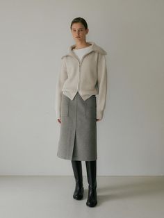 Composition : WOOL 80% NYLON 20% (POLYESTER 100%)Color : MELANGE BEIGE ,STONE KHAKICountry of Origin : Republic of Korea Wool Skirt Outfit, Beige Stone, Double Stitch, Wool Skirt, Wool Skirts, Skirt Outfits, Everyday Outfits, Fall Outfits, Midi Skirt