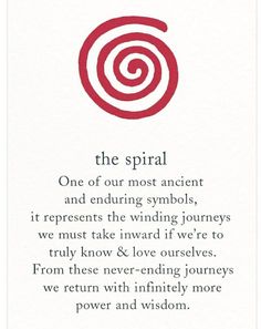 the spiral poem is shown in red and white