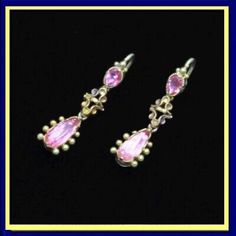 Antique Georgian earrings / ear pendants. 15ct yellow gold and pink topaz. This in turn suspends the drop, which is a larger, pear or tear - shaped pink topaz surrounded by golden globules on minute stalks and graduated in size. Victorian Style Hallmarked Earrings For Formal Occasions, Formal Victorian Hallmarked Earrings, Victorian Dangle Earrings For Formal Occasions, Victorian Pink Rose Cut Diamond Jewelry, Antique Formal Earrings, Ornate Gemstone Earrings For Formal Occasions, Antique Pink Jewelry For Formal Occasions, Formal Rose Cut Diamond Pear-shaped Earrings, Formal Rose Cut Pear-shaped Diamond Earrings