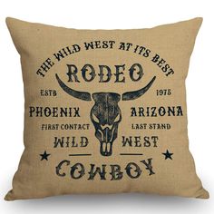 the wild west at its best rodeo throw pillow is on sale for $ 10 99